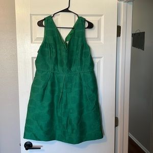 J. Crew vibrant green emerald dress.
